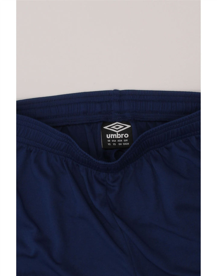 Umbro Boys Sports Shorts 7-8 År Small Navy Blue Polyester