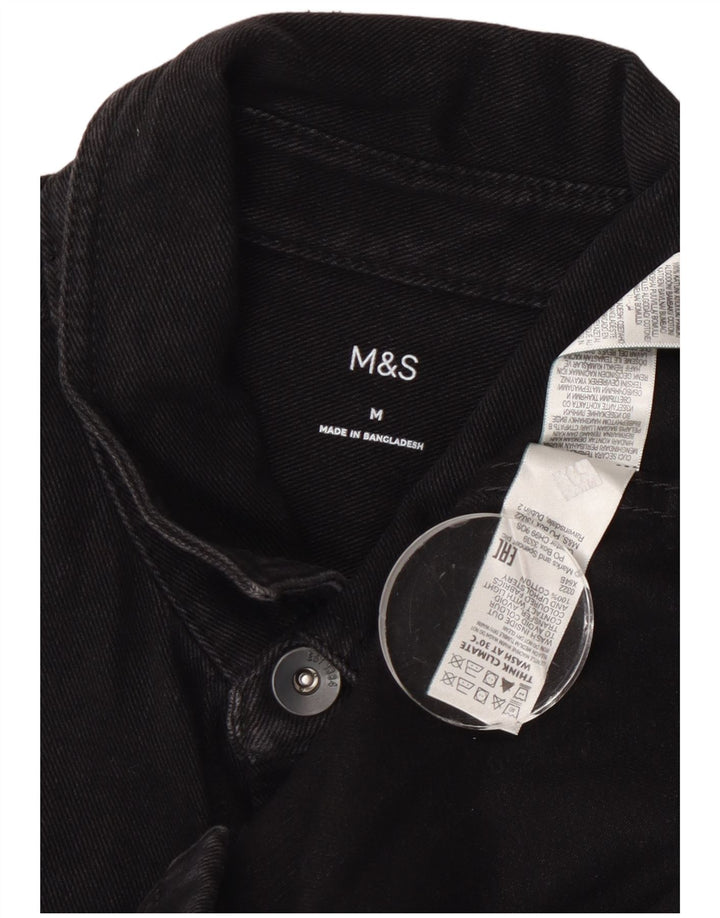 Marks & Spencer Herre denimskjorte Medium Sort Bomuld