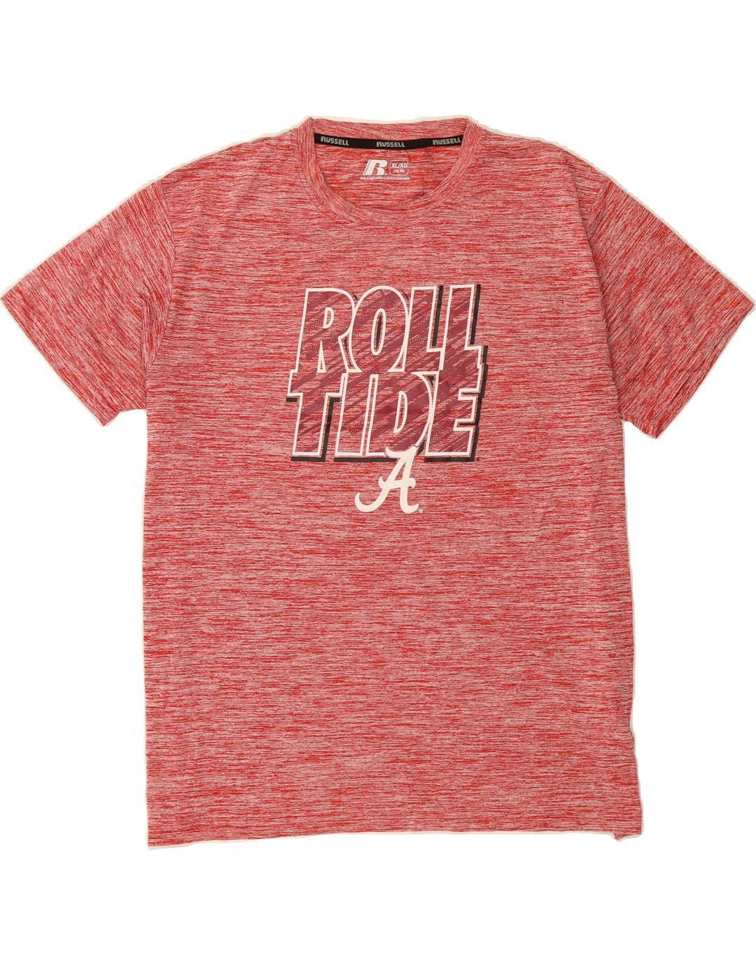 RUSSELL ATHLETIC Mens Graphic T-Shirt Top XL Red Flecked Vintage Russell Athletic and Second-Hand Russell Athletic from Messina Hembry 