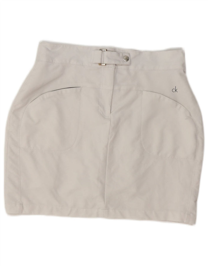 Calvin Klein Dame Mini-nederdel UK 10 Small W28 White Polyester