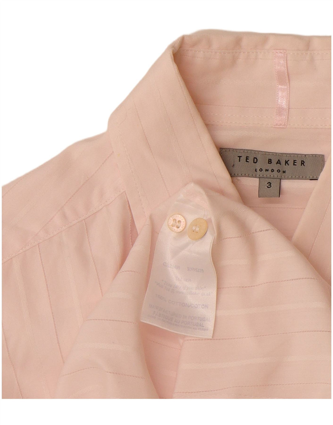 Ted Baker herreskjorte str. 3 Medium Pink Stribet bomuld