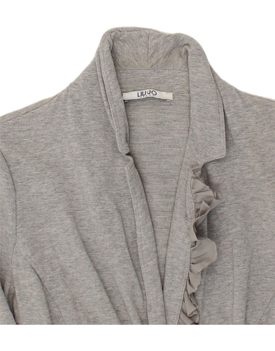 LIU JO Womens 1 Button Blazer Jacket UK 12 Medium Grey Cotton Vintage Liu Jo and Second-Hand Liu Jo from Messina Hembry 