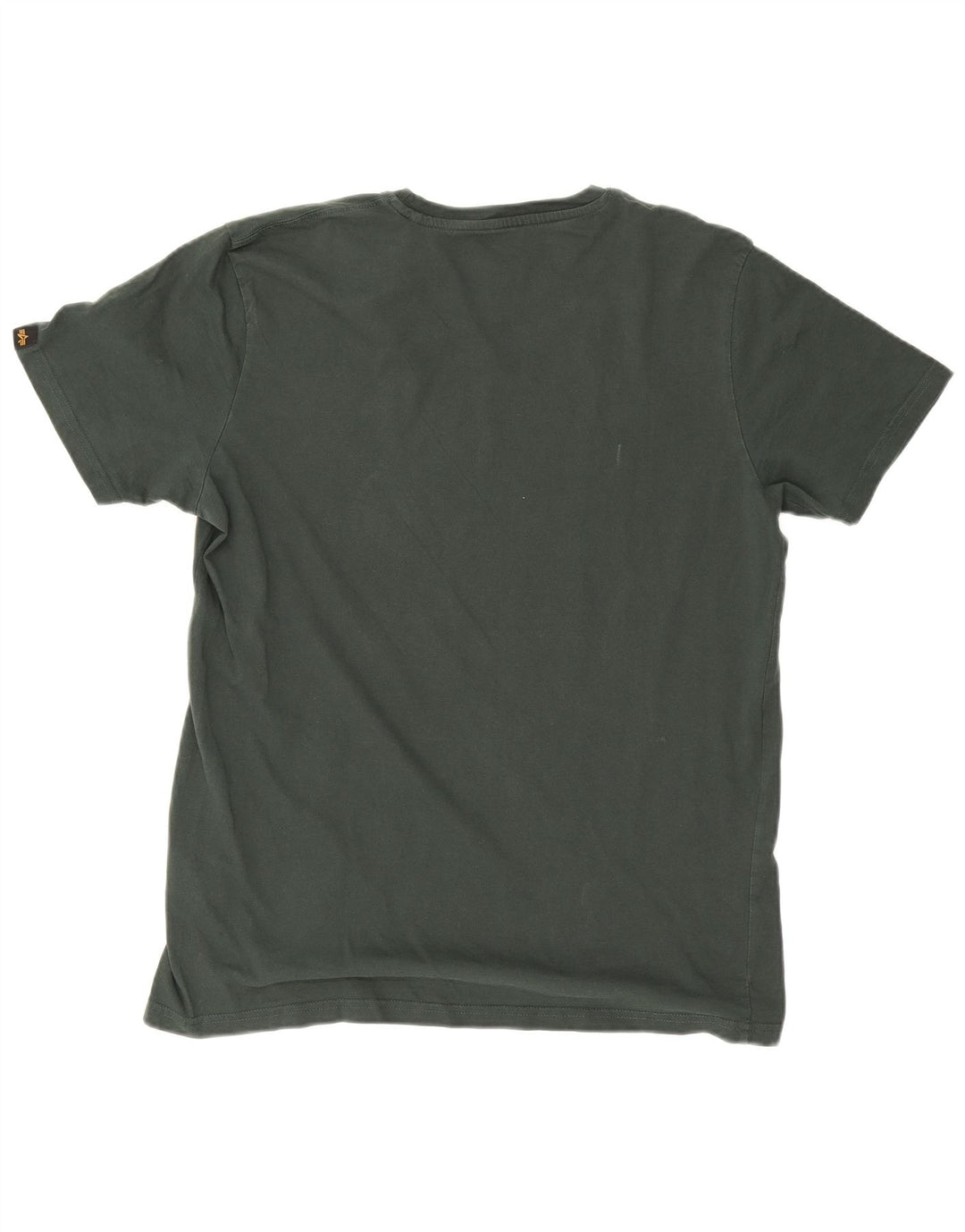 Alpha Industries Herre Grafisk T-Shirt Top Stor Grøn Bomuld