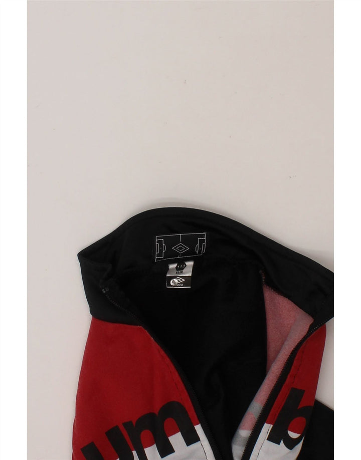 UMBRO Boys Graphic Tracksuit Top Jacket 5-6 Years Black Colourblock Vintage Umbro and Second-Hand Umbro from Messina Hembry 
