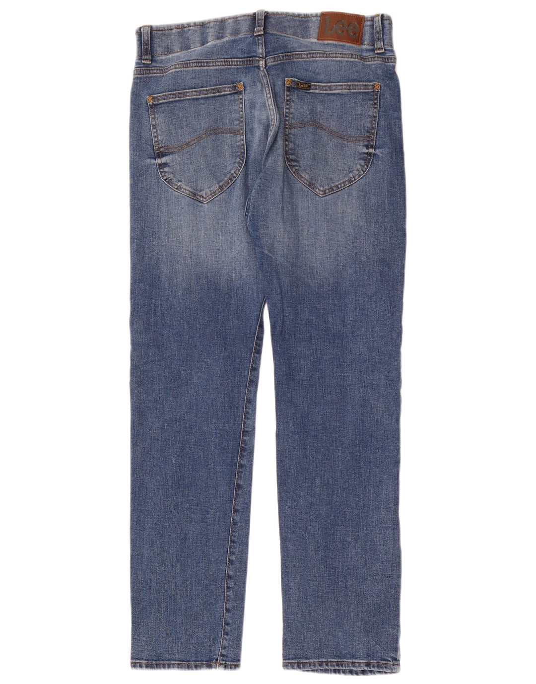 Lee Mens Slim Straight Jeans W32 L32 Blå Bomuld