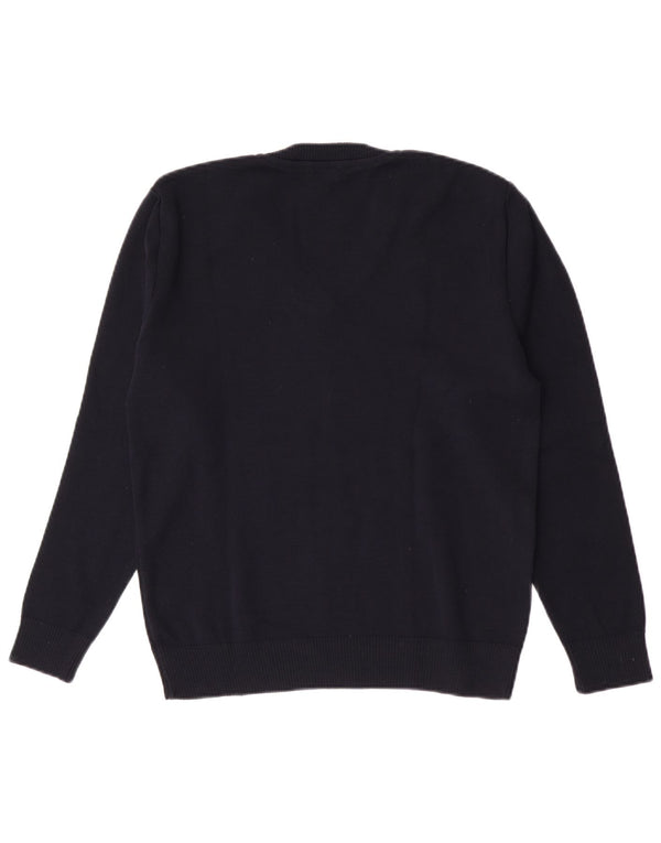 Vintage Dame V-hals sweater IT 42 Medium Navy Blue