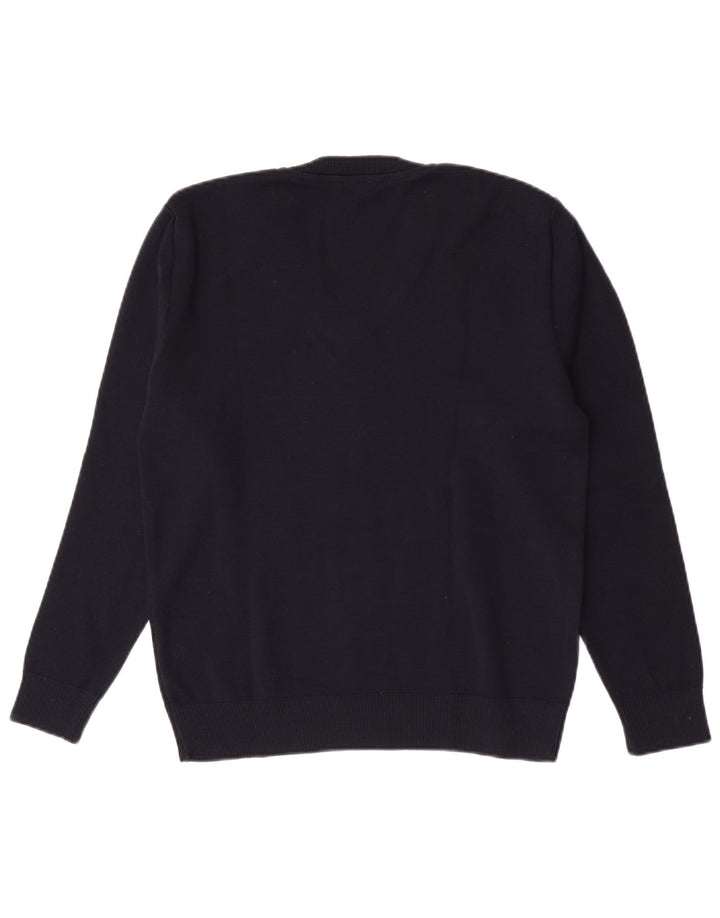 Vintage Dame V-hals sweater IT 42 Medium Navy Blue