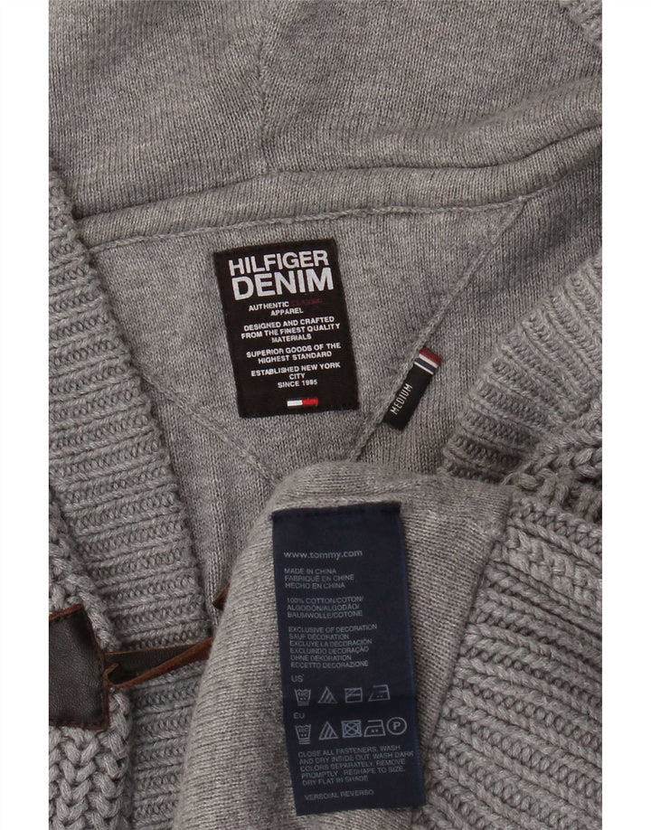 Tommy Hilfiger Herre hætte cardigan sweater Medium Grå Bomuld