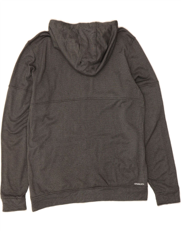 ADIDAS Mens Climalite Hoodie Jumper Large Grey Pinstripe Polyester Vintage Adidas and Second-Hand Adidas from Messina Hembry 