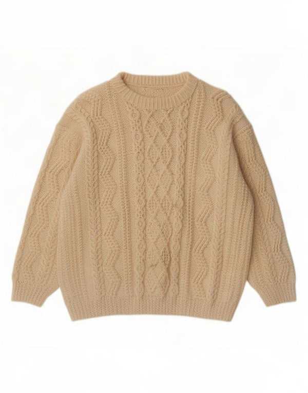 Vintage herre sweater med rund hals 2XL Off White