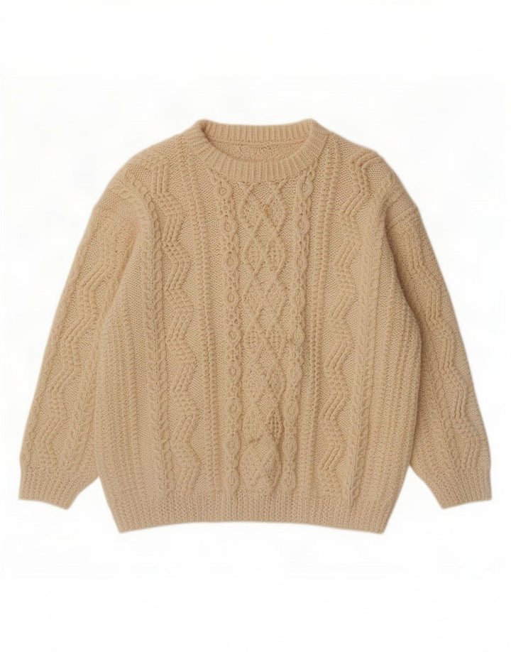 Vintage herre sweater med rund hals 2XL Off White