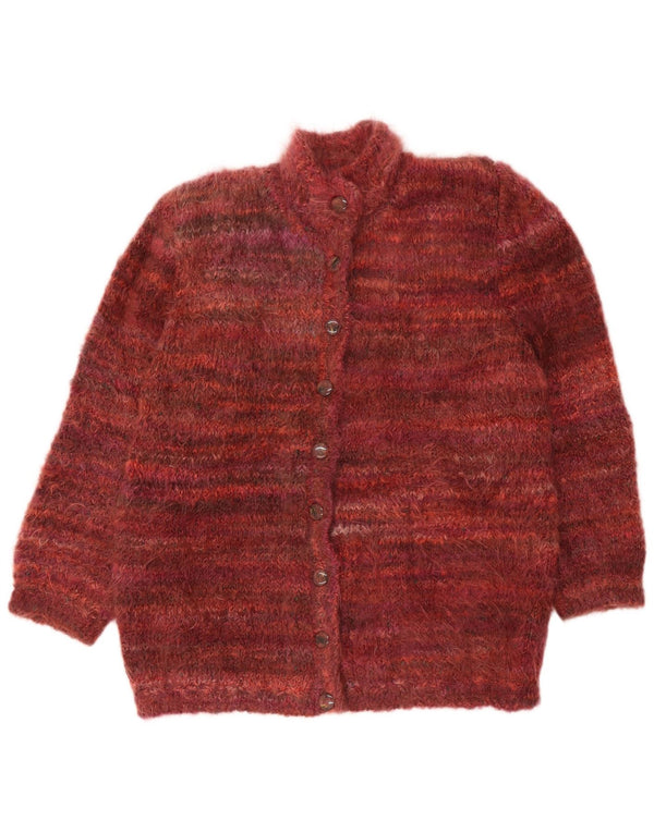Vintage oversized cardigan sweater til kvinder UK 18 XL Burgundy