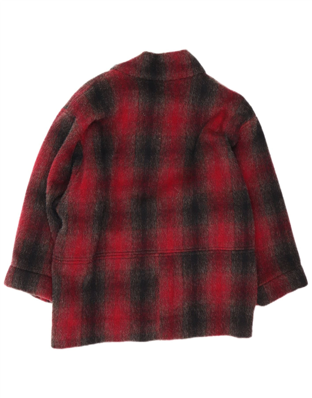 VINTAGE Dameoverfrakke UK 16 Large Red Check