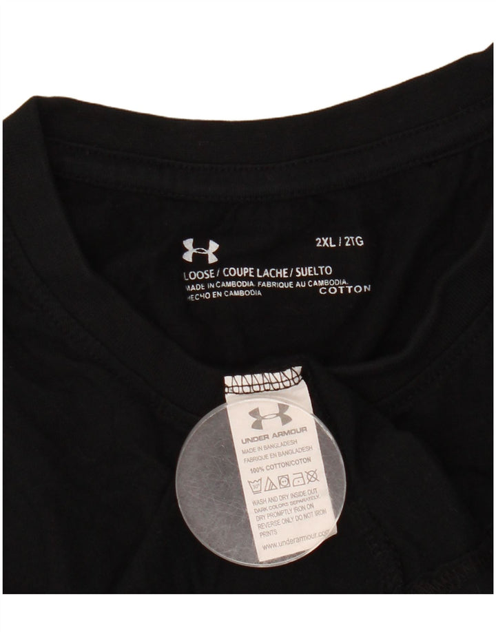 Under Armour Herre T-Shirt Top 2XL Sort Bomuld