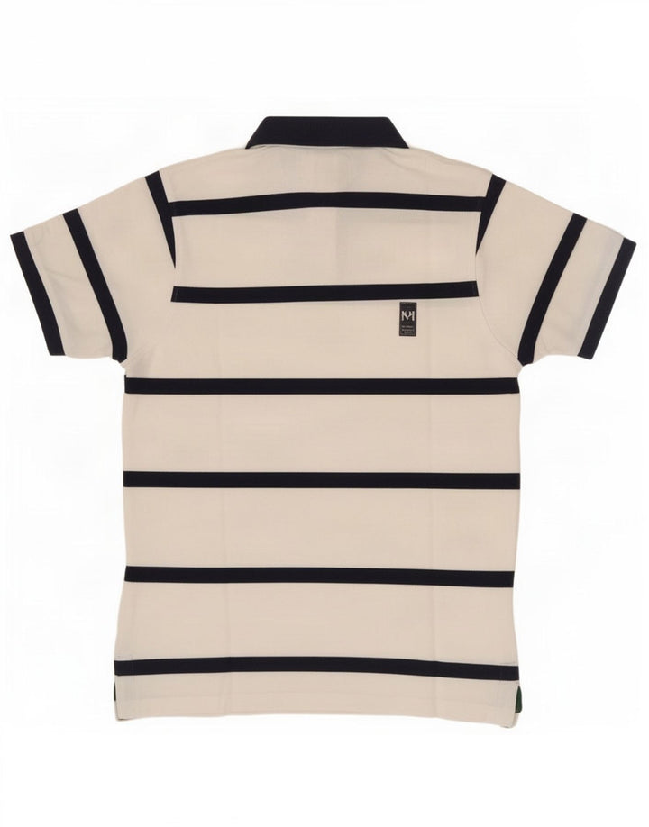 Rifle Herre poloshirt Stor hvid stribet bomuld