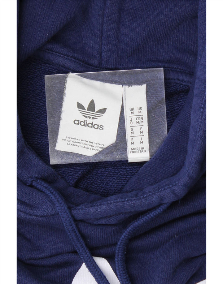 ADIDAS Mens Graphic Hoodie Jumper Medium Navy Blue Cotton Vintage Adidas and Second-Hand Adidas from Messina Hembry 