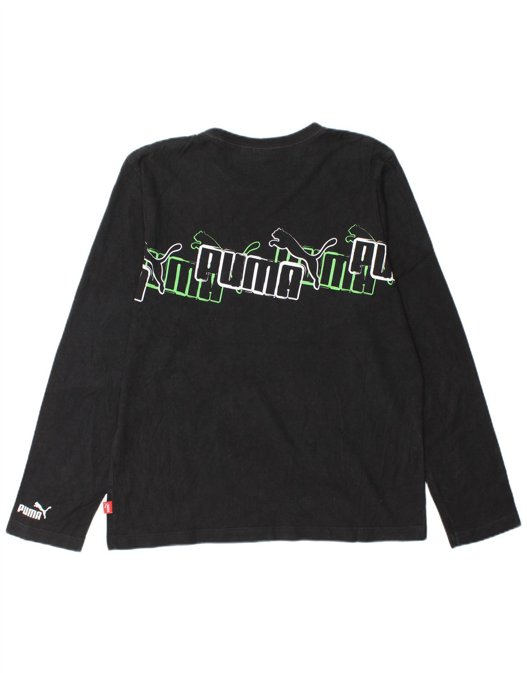 Puma Herre Grafisk Top Langærmet Medium Sort