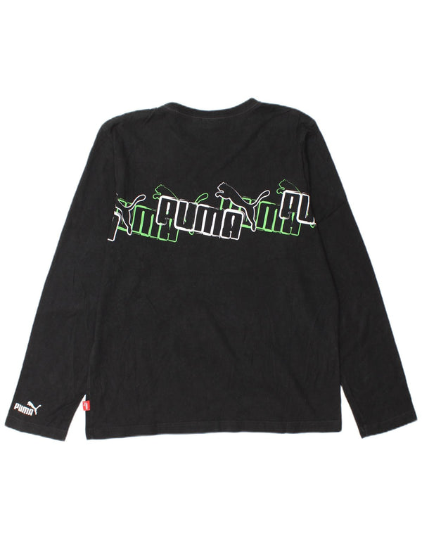 Puma Herre Grafisk Top Langærmet Medium Sort