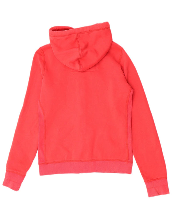 Hollister Dame grafisk hættetrøje Sweater UK 14 Medium Rød Bomuld