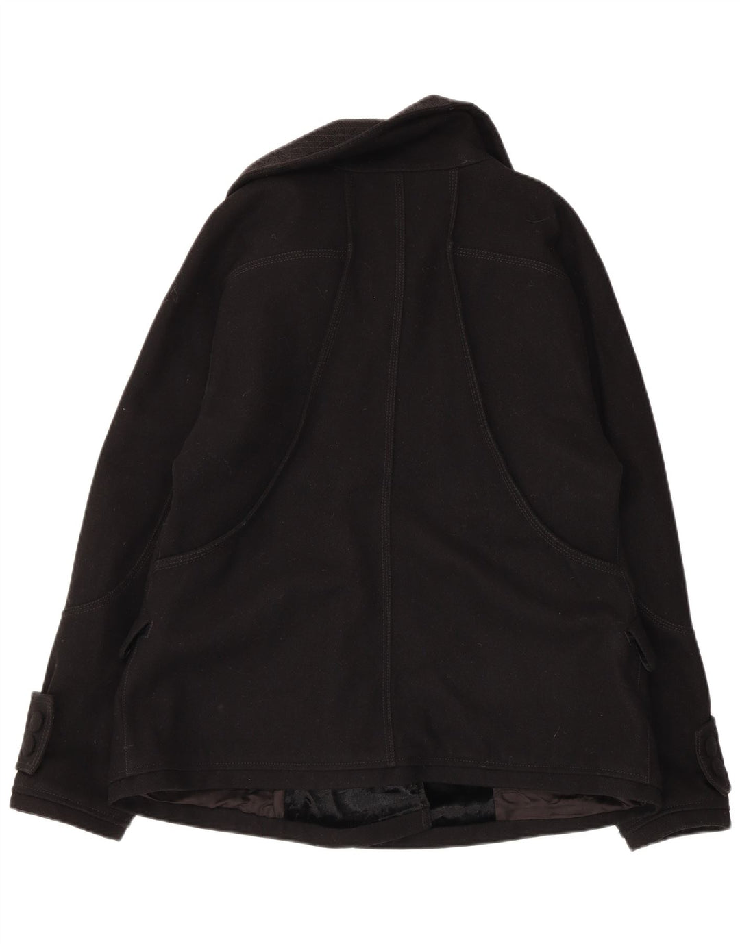 Exte Womens Pea Coat IT 48 XL Sort Uld