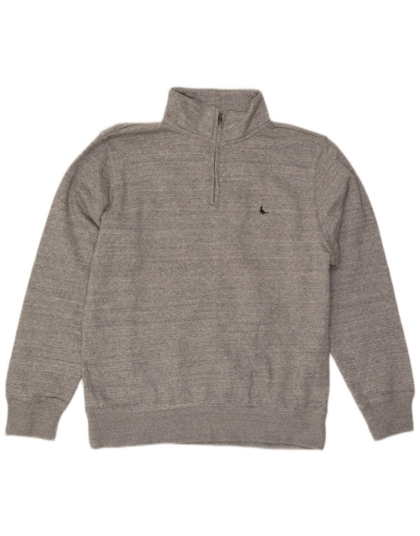 Jack Wills Herre lynlåshals Classic Fit Sweatshirt Jumper Large Grå Flecked