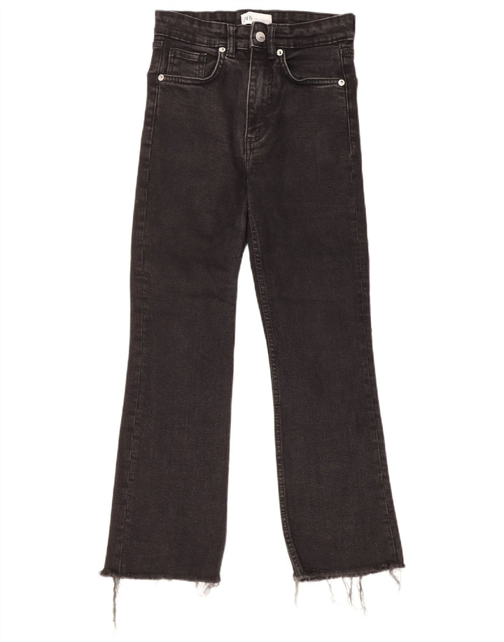 Zara Dame Bootcut Jeans EU 36 XS W26 L25 Sort
