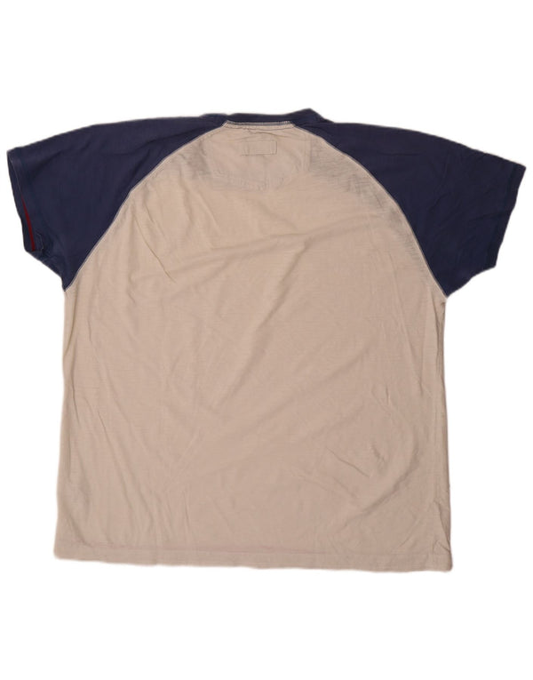 Fat Face Herre T-Shirt Top XL Hvid Colourblock Bomuld