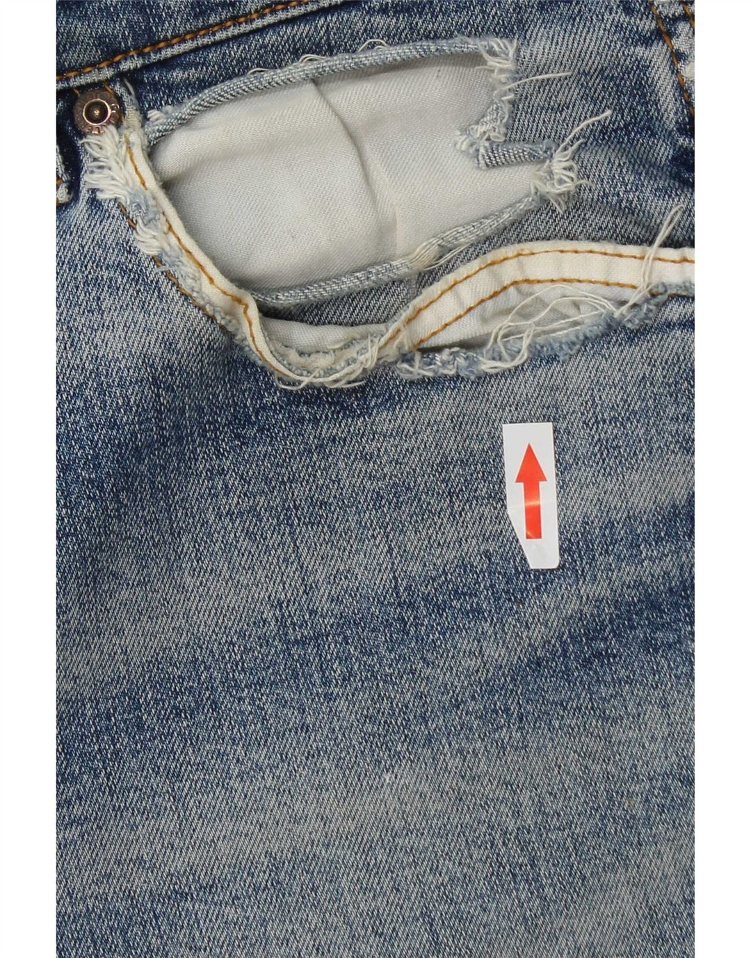 Wrangler Herre Texas Distressed Straight Jeans W34 L32 Blå Bomuld