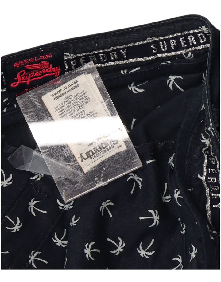 SUPERDRY Womens Chino Shorts Large W34 Navy Blue Cotton