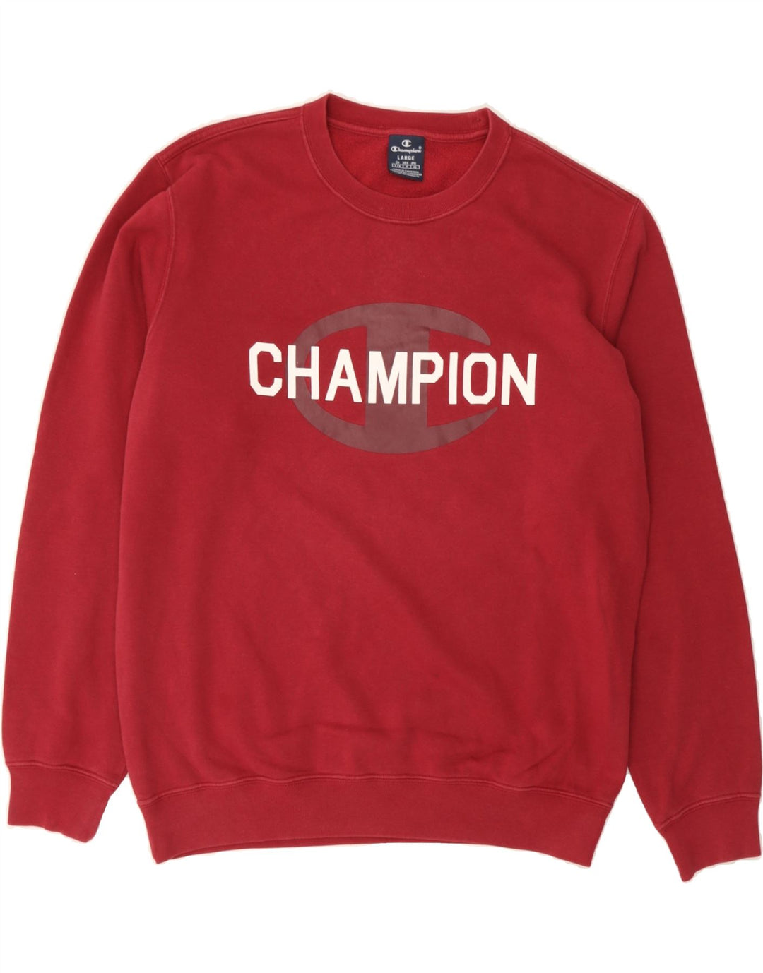 CHAMPION Mens Graphic Sweatshirt Jumper Large Red Cotton Vintage Champion and Second-Hand Champion from Messina Hembry 