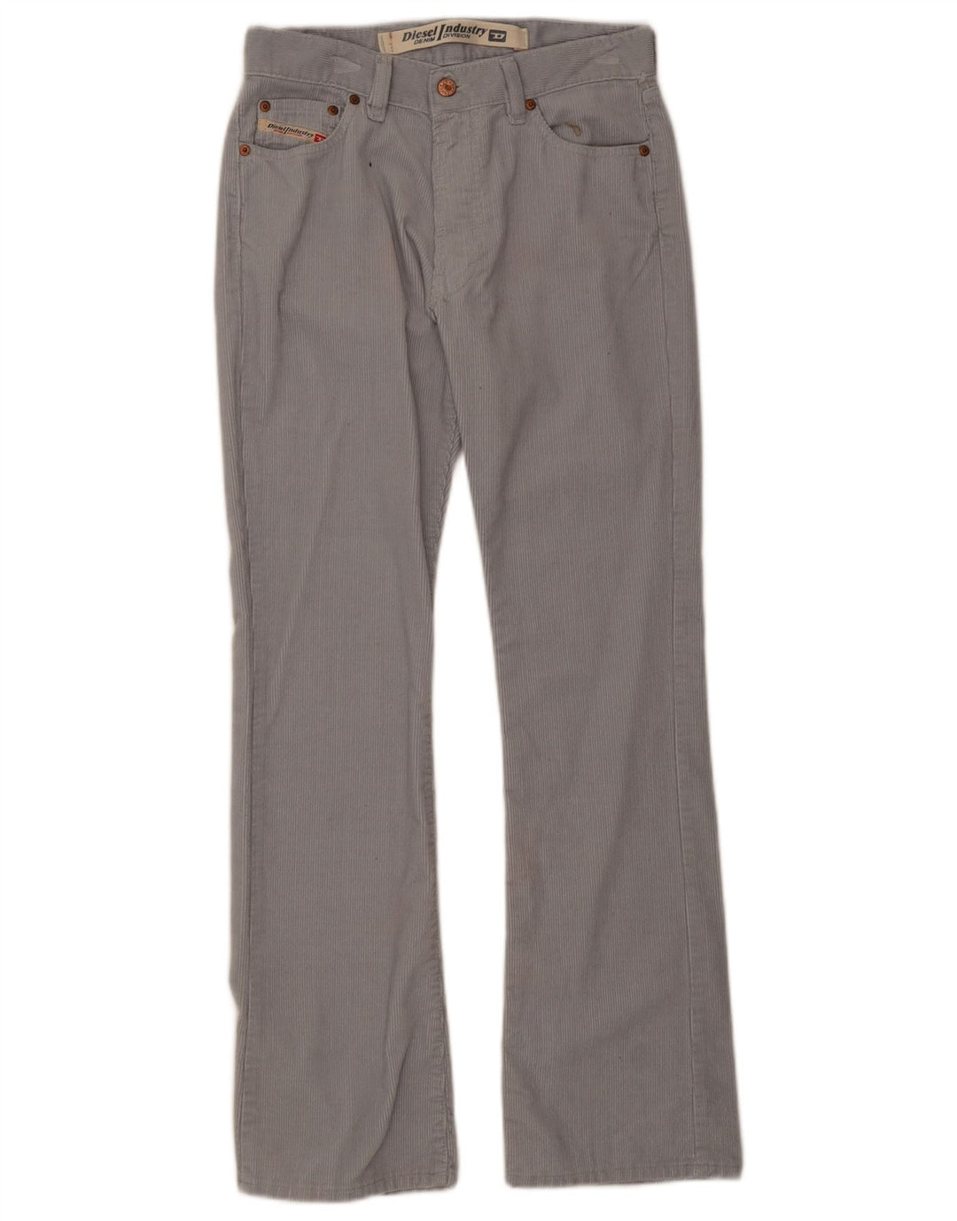Diesel Dame Bootcut Corduroy Bukser W27 L30 Grå Bomuld
