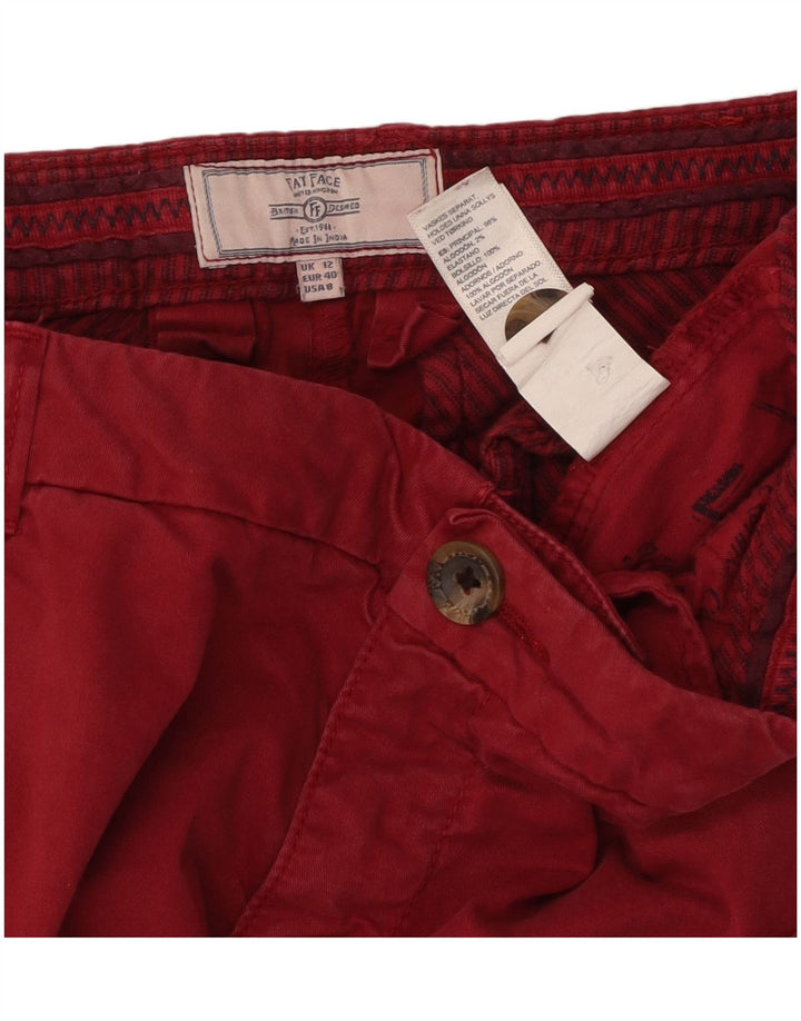 FAT FACE Lige Capribukser til kvinder UK 12 Medium W34 L23 Rød Bomuld