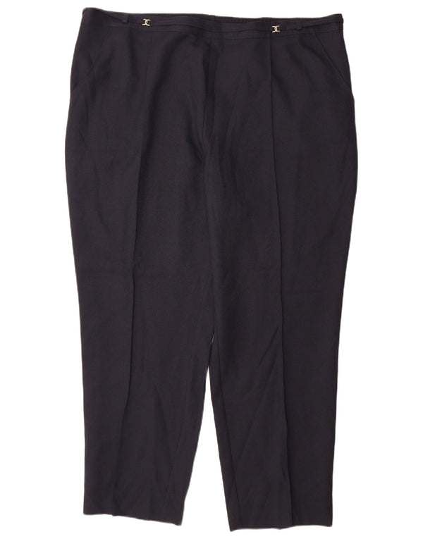 Marks & Spencer Lige fritidsbukser til kvinder UK 24 4XL W48 L31 Marineblå