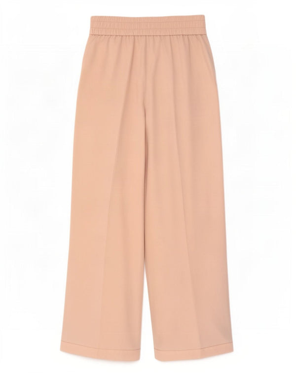 Topshop Womens Wide Leg Casual Trousers UK 10 Small W27 L29 Beige Polyester