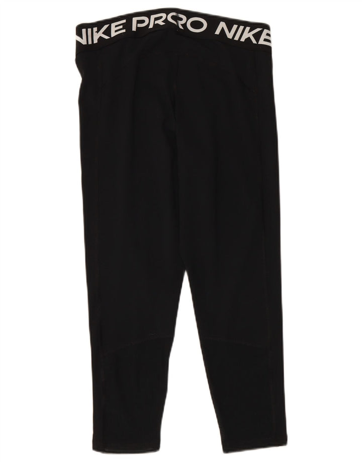 NIKE Dri Fit grafiske leggings til kvinder UK 14 Stor sort polyester