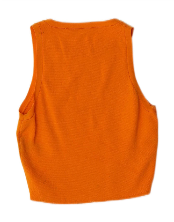 ZARA Womens Crop Vest Tank Top UK 10 Small Orange Vintage Zara and Second-Hand Zara from Messina Hembry 