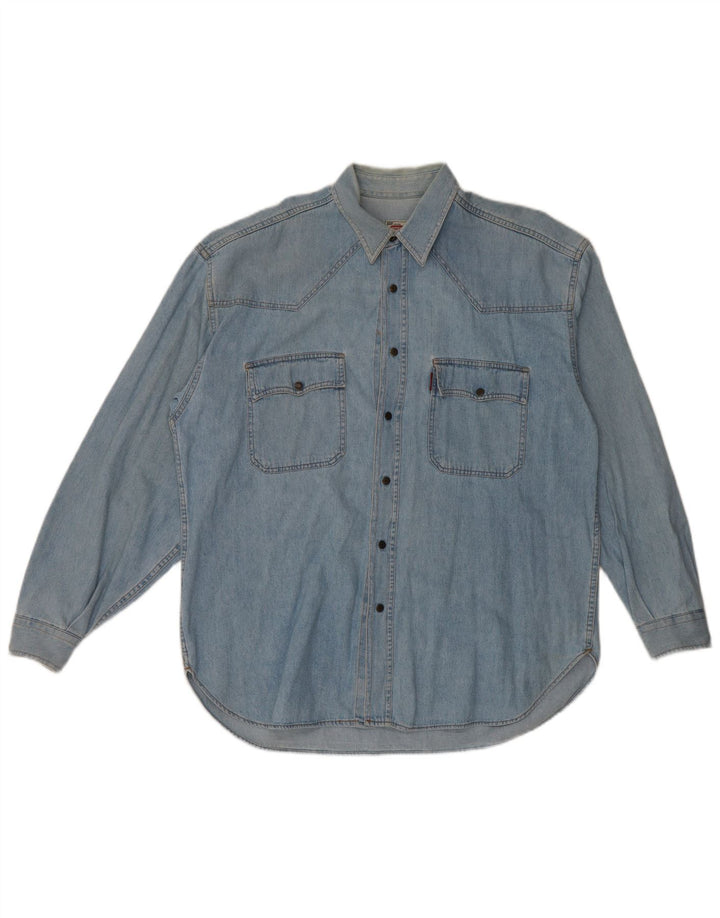 Casucci Herre Denim Shirt 2XL Blå Bomuld