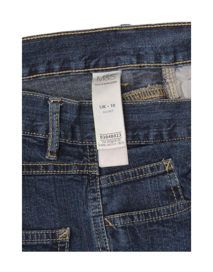 Marks & Spencer Dame Bootcut Jeans UK 10 Small W28 L28 Navy Blue Bomuld