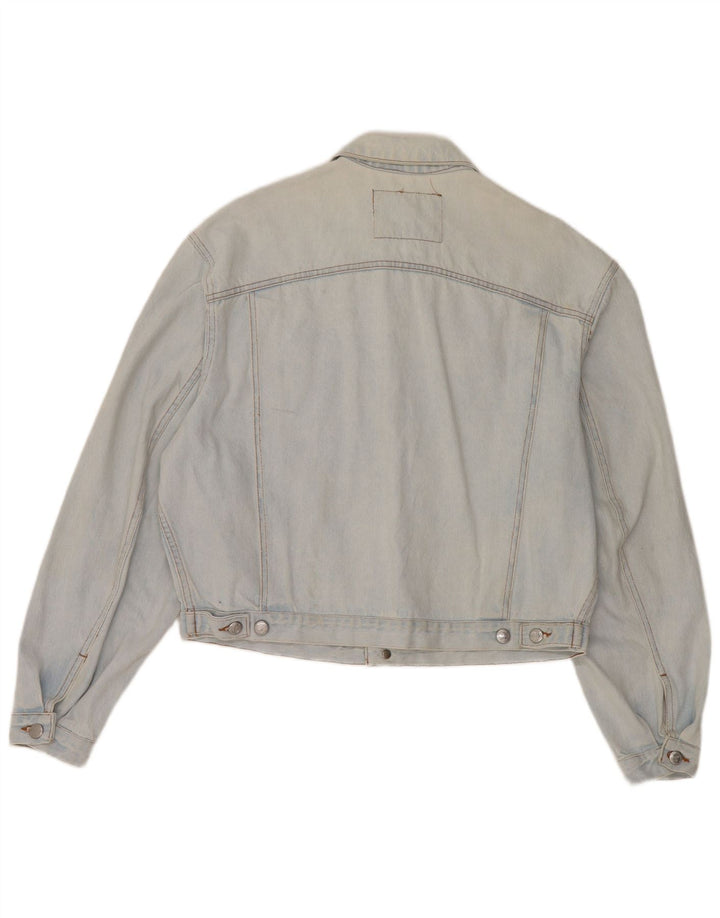 RIFLE Womens Crop Oversized denimjakke UK 10 Small Blue Cotton