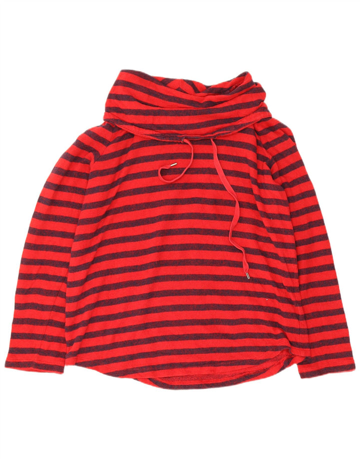 Chaps Dame Rullehals Sweatshirt Jumper UK 14 Stor rødstribet bomuld