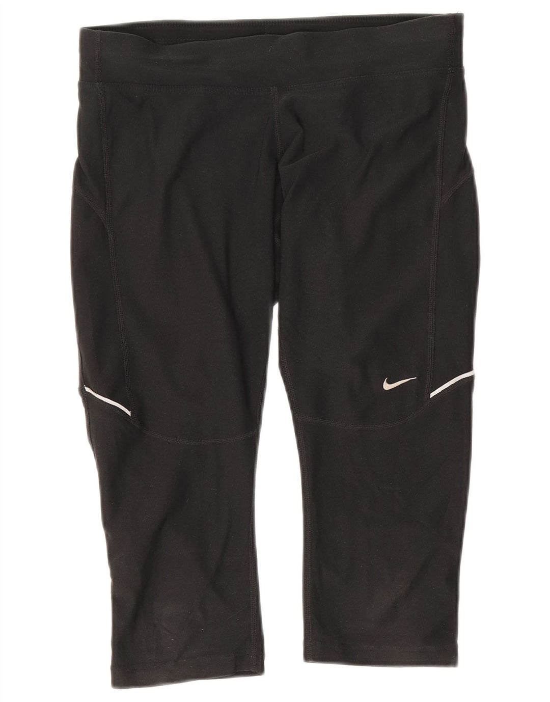 Nike Dame Dri Fit Capri Leggings UK 10 Small Black Polyester