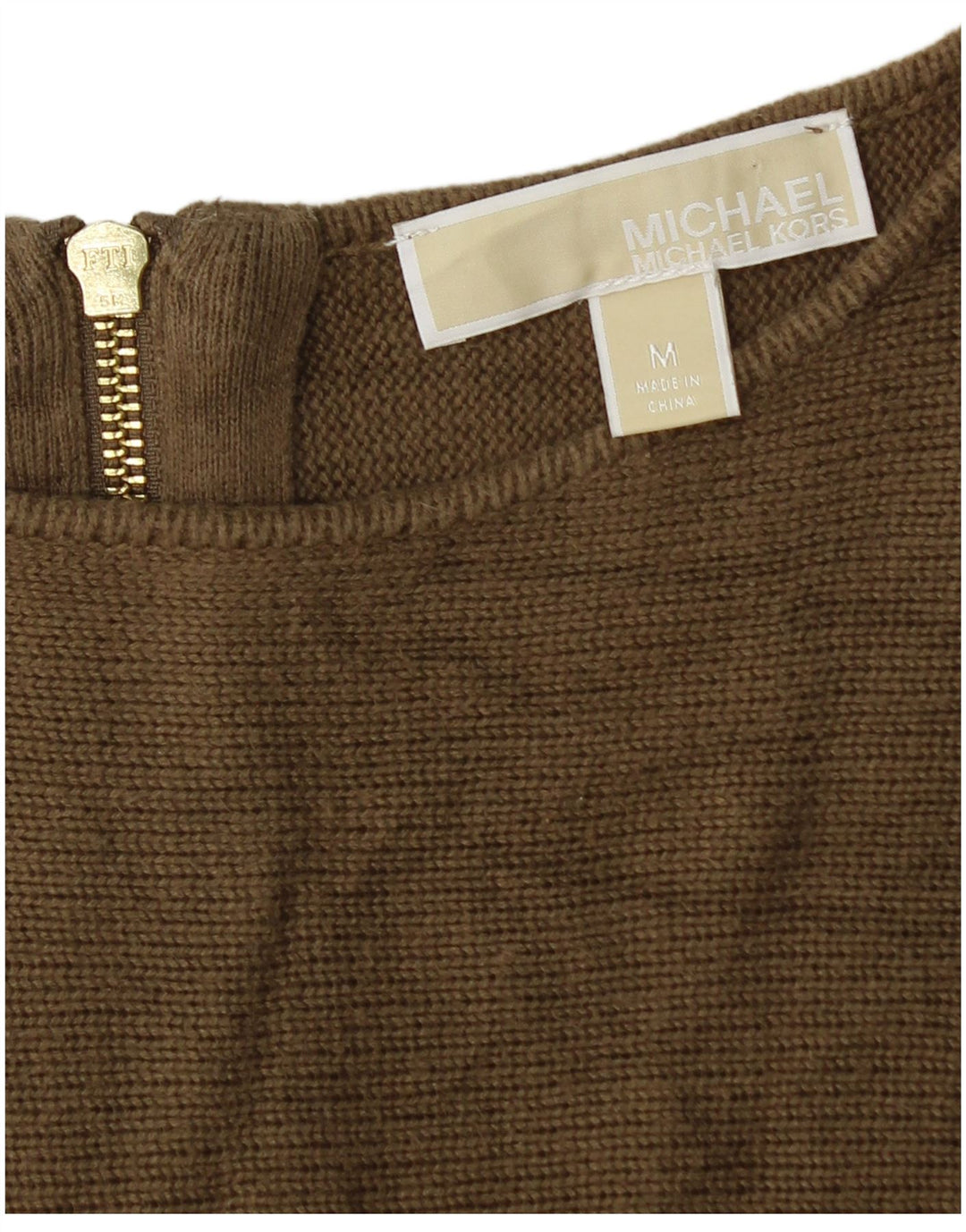 Michael Kors Dame Boat Neck Jumper Sweater UK 14 Medium Khaki