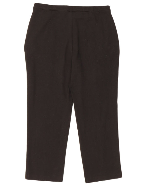 Marks & Spencer Dame Straight Cropped Trousers UK 12 Medium W30 L24 Black