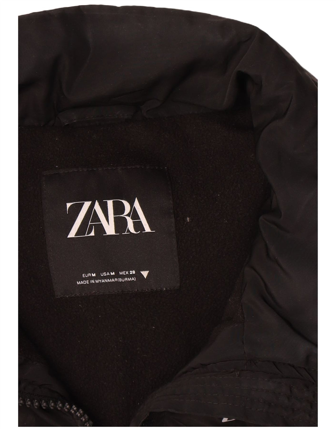 Zara Womens Polstret Gilet UK 14 Medium Black Polyester