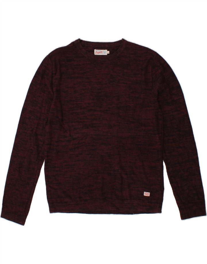 JACK & JONES Mens Top Long Sleeve Medium Burgundy Flecked Cotton Vintage Jack & Jones and Second-Hand Jack & Jones from Messina Hembry 