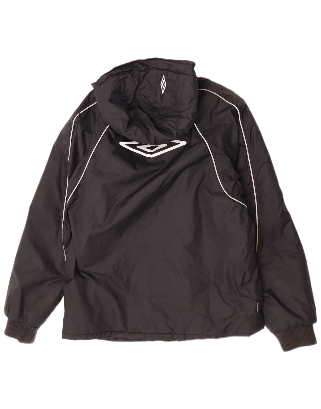 Umbro Herre Hooded Windbreaker Jacket UK 36 Small Black Nylon