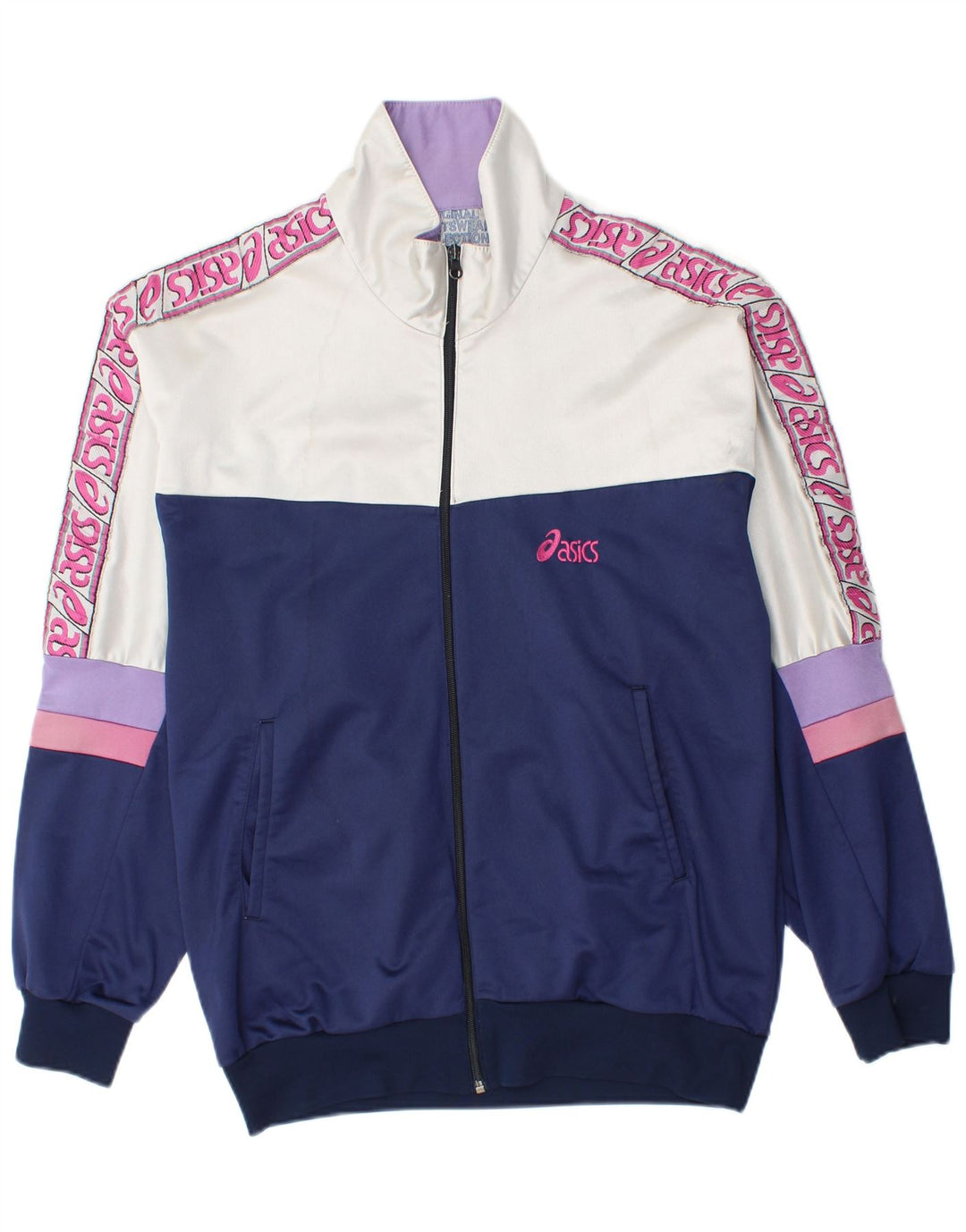 Asics Herre grafisk træningsdragt Topjakke Medium Navy Blue Colourblock