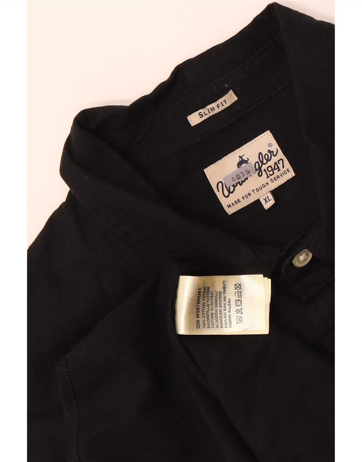 Wrangler herre Slim Fit skjorte XL sort bomuld
