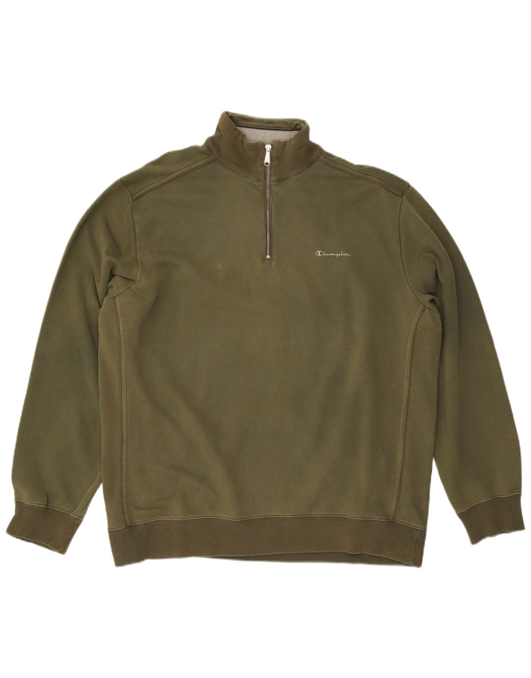 CHAMPION Sweatshirt med lynlås til mænd 3XL khaki bomuld