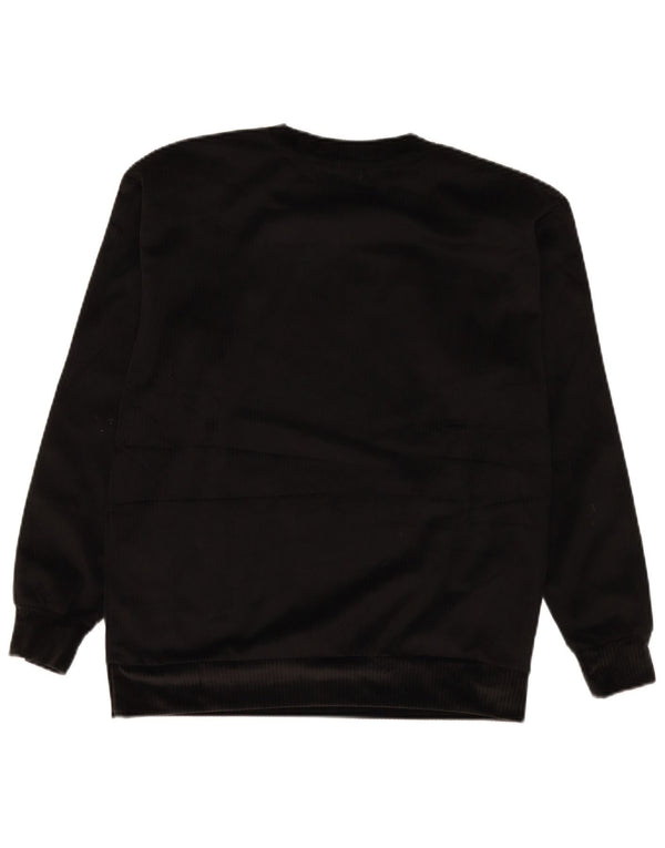 Adidas Dame Oversized Velour Sweatshirt Jumper UK 6 XS Sort Polyester